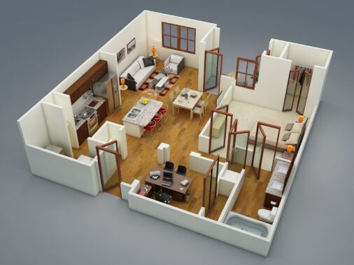 apartment house plan for young professional 506x380